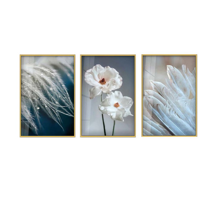 Wallity Huhu381 Cuadro Decorativo de Vidrio Templado Multicolor 30 x 40 cm (3 Piezas)